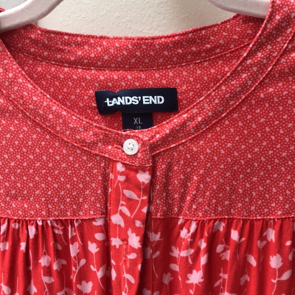 Lands End gathered button front blouse - Picture 1 of 7